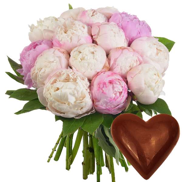 Fleurs-Thés en chocolat  Bouquet de pivoines dragées chocolat